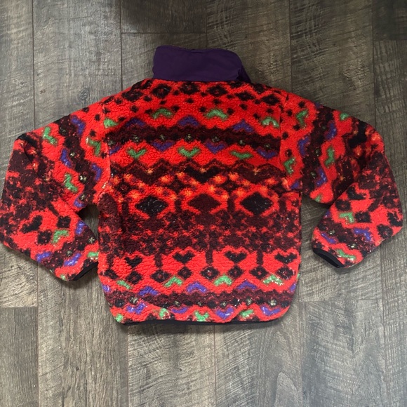 Urban Outfitters Red and Purple Fleece pull-over Jacket - Picture 3 of 3